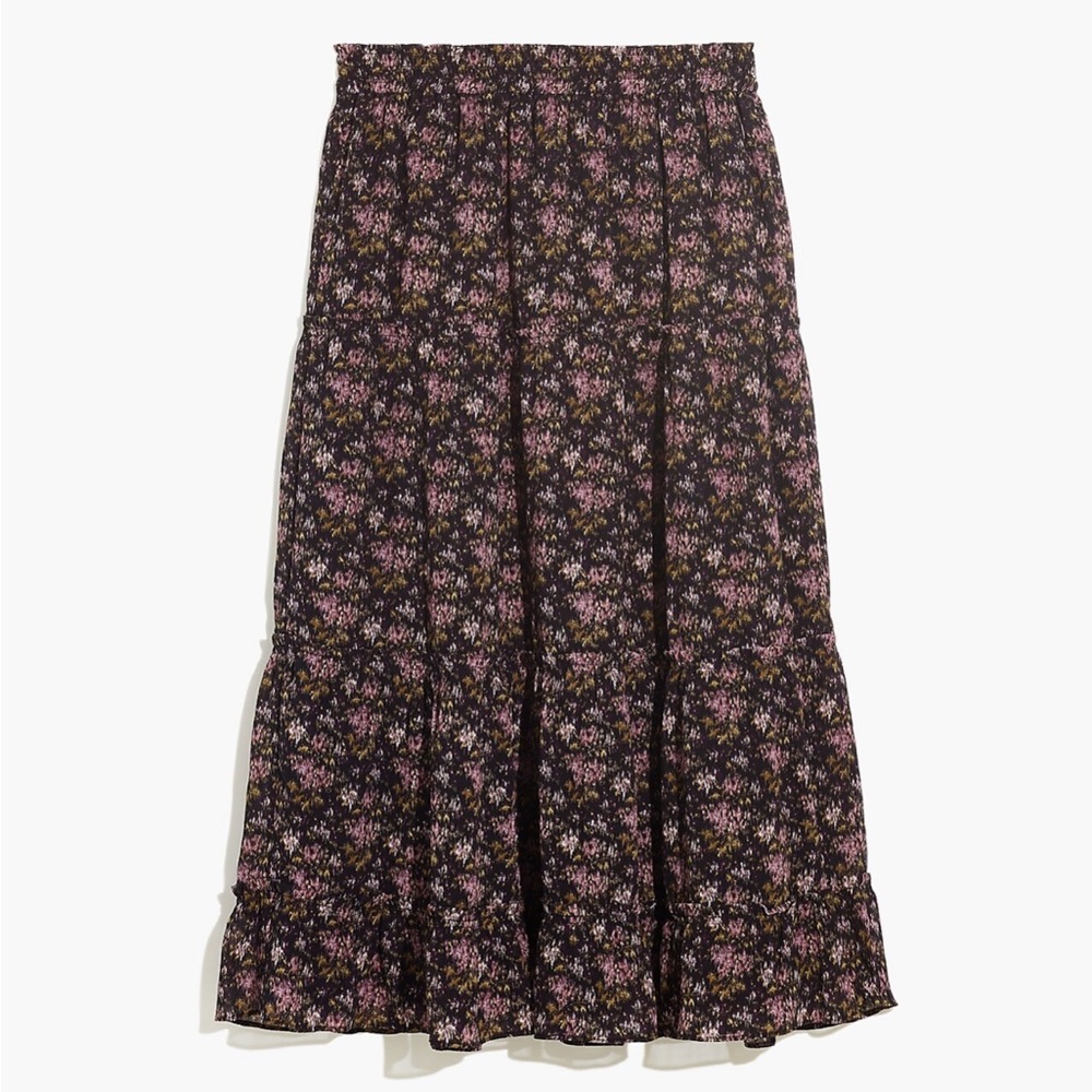 Madewell Crinkle Georgette Tiered Maxi Skirt in Blurred Blooms*